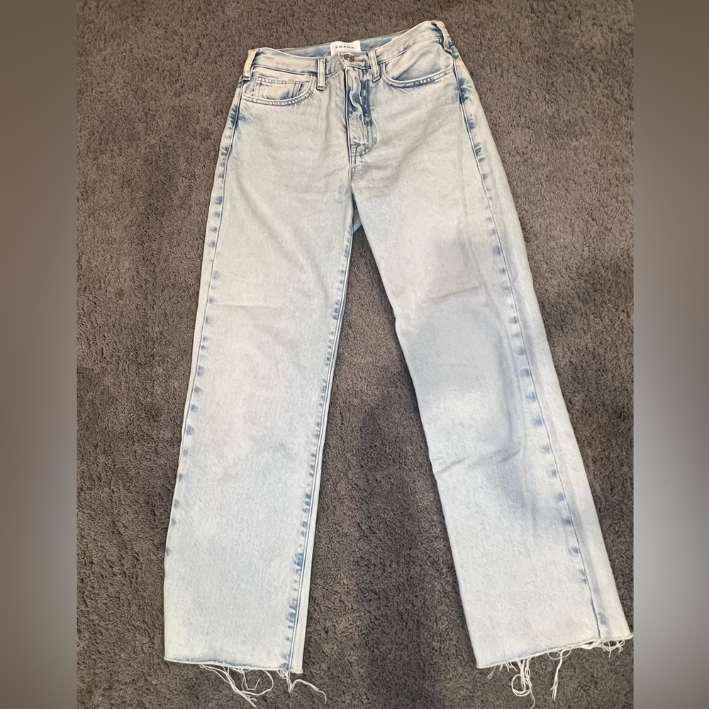 Frame le jane crop light wash jeans